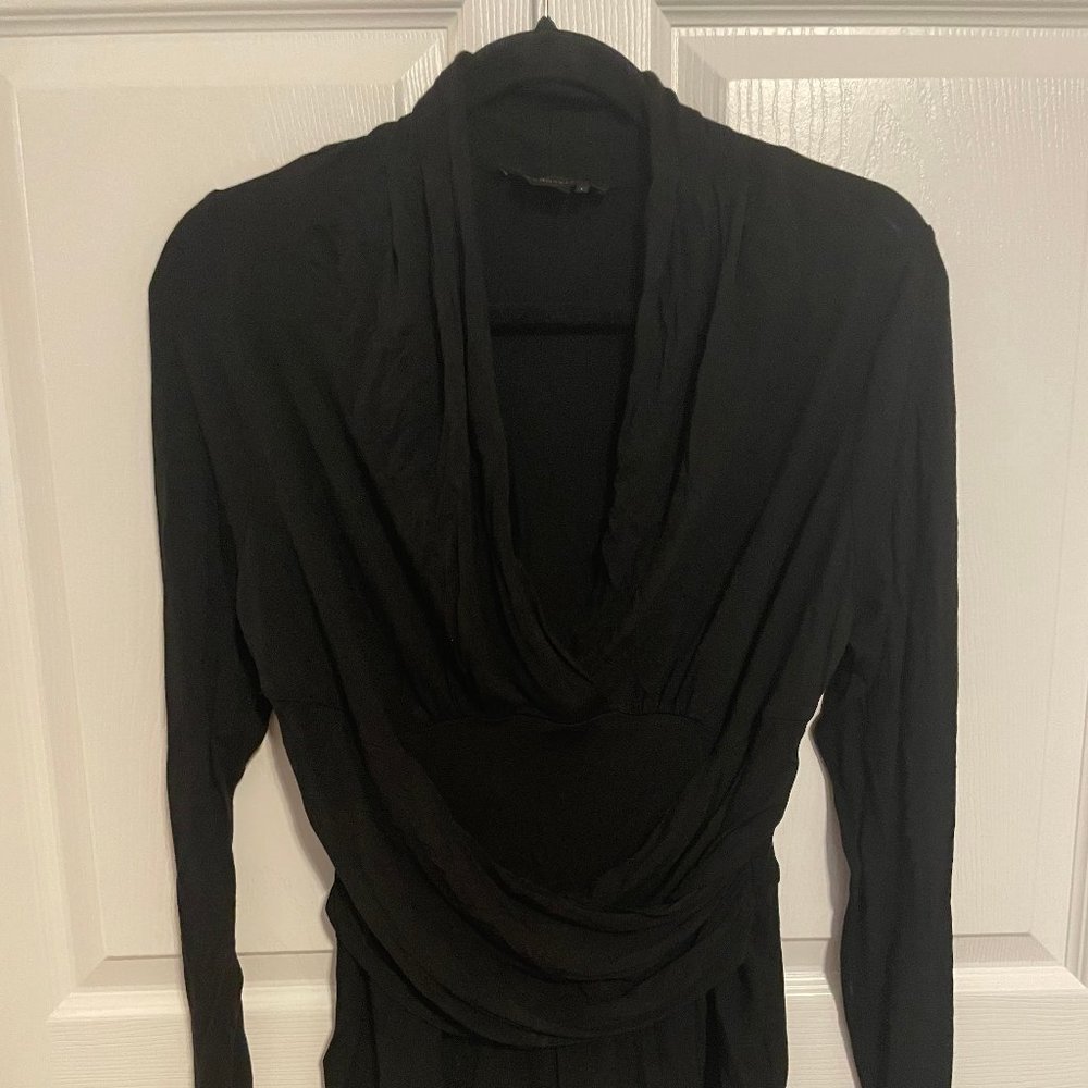 Long Sleeve V Neck Wrap Blouse